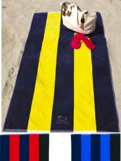 Jacquard Striped Resort Beach Towel  Embroidery Blanks