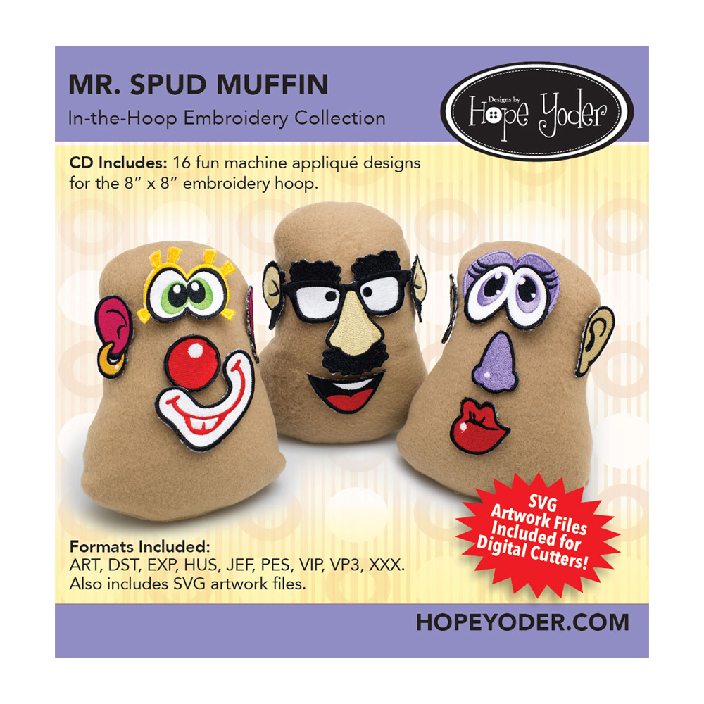 Mr. Spud Muffin Embroidery Design CD-ROM by Hope Yoder
