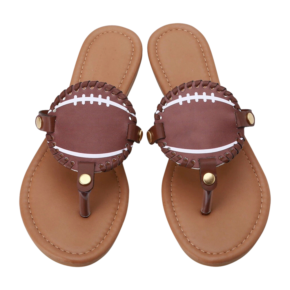 The Coral Palms® Gameday EasyStitch Medallion Sandals - FOOTBALL - CLOSEOUT