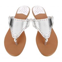The Coral Palms® EasyStitch Celia T-Strap Sandal - SILVER - CLOSEOUT
