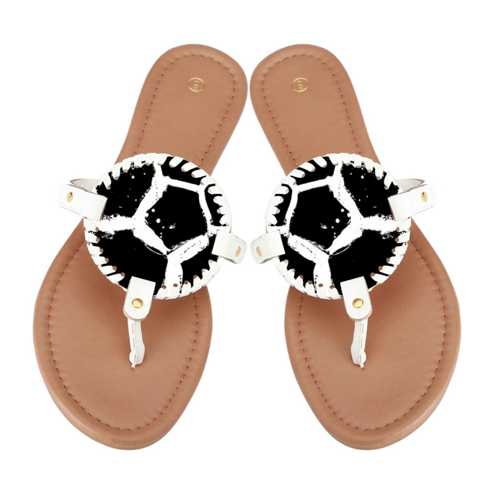 The Coral Palms® Gameday EasyStitch Medallion Sandals - SOCCER - CLOSEOUT
