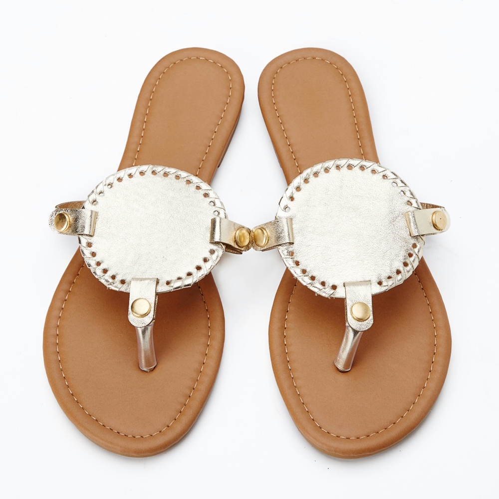 The Coral Palms® EasyStitch Medallion Sandals - CHAMPAGNE GOLD - CLOSEOUT