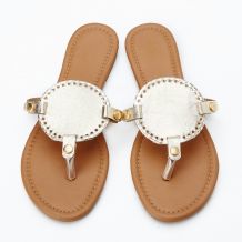 The Coral Palms® EasyStitch Medallion Sandals - CHAMPAGNE GOLD - CLOSEOUT