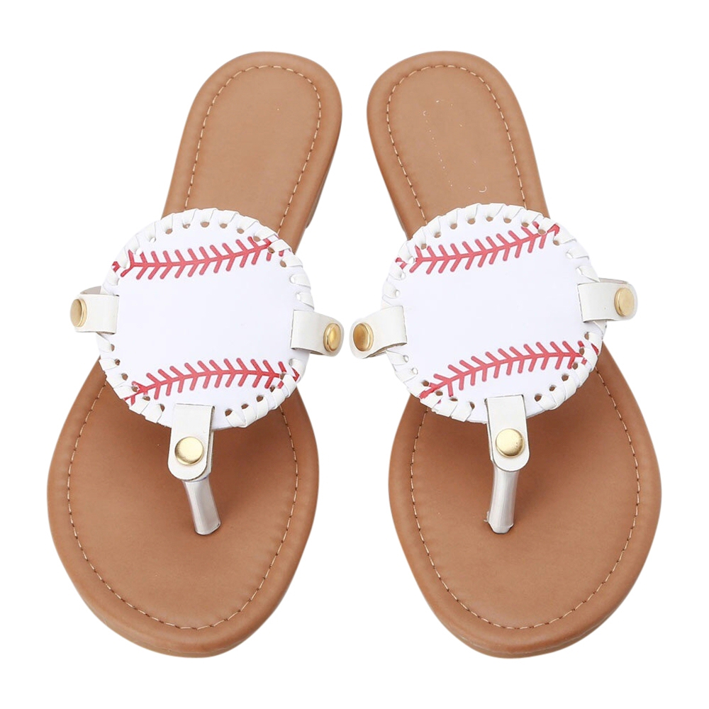 The Coral Palms® Gameday EasyStitch Medallion Sandals - BASEBALL - CLOSEOUT