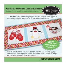 Quilted Winter Table Runner In-the-Hoop Applique Embroidery Design CD-ROM by Hope Yoder