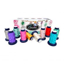Embellish Metallic 10 Spool Embroidery Thread Set with Free Hexi Lace Designs