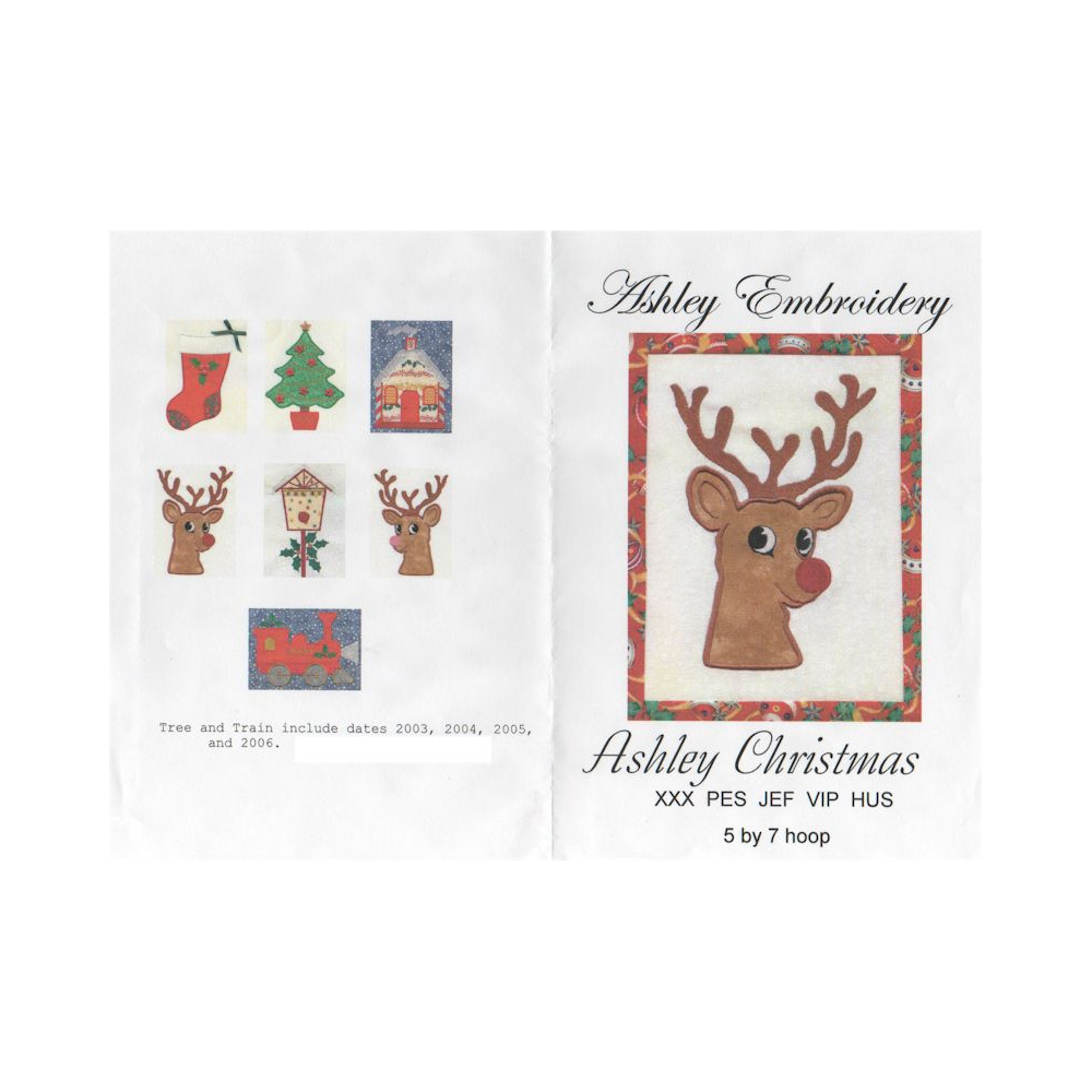Christmas Applique Embroidery Designs by Ashley Embroidery on a Multi-Format CD-ROM ASH016 - CLOSEOUT
