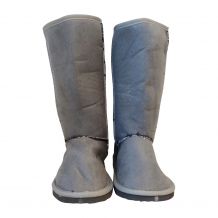 Women's Faux Suede Micro Sherpa Lining Boots - GRAY - CLOSEOUT