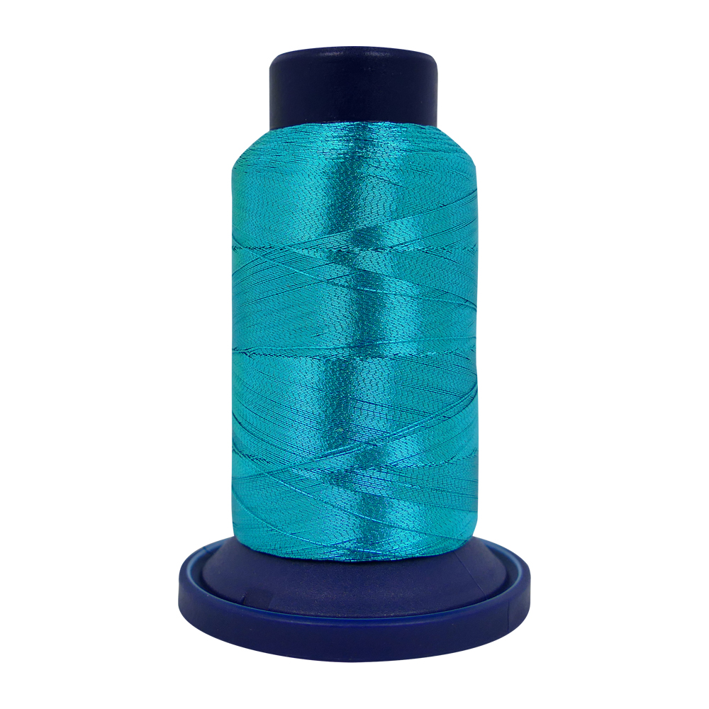 ETG33 Aqua Blue Embellish Metallic Embroidery Thread - 880yd Spool
