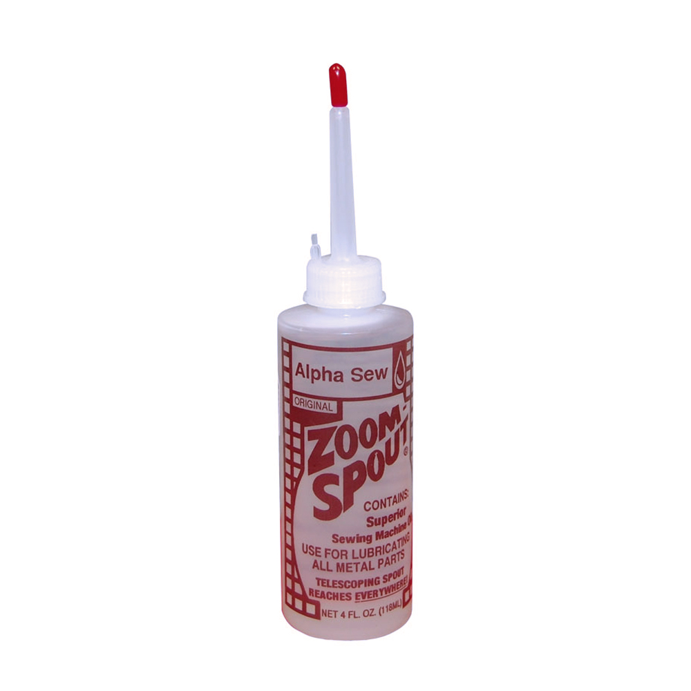 Alpha Sew Zoom Spout Clear Sewing Machine Oil With Built-In Oiler - 4oz.