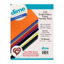 Designs in Machine Embroidery DIME 9" x 12" 3-D Puffy Embroidery Foam Starter Kit