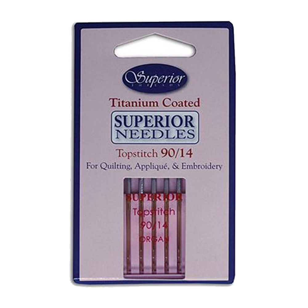 Superior Threads Titanium Coated Topstitch Needles Size 90/14 - 5 Needle Pack