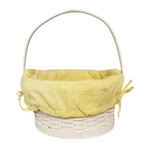 Gingham Easter Basket Liner With Side Ties - YELLOW