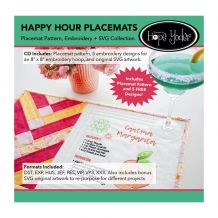 Happy Hour Placemats Embroidery Design + SVG Collection CD-ROM by Hope Yoder