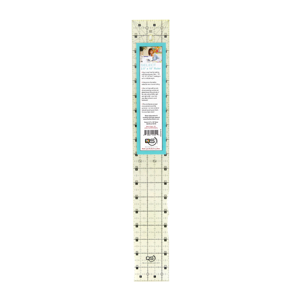 Quilters Select 2.5" x 18" Non-Slip Ruler