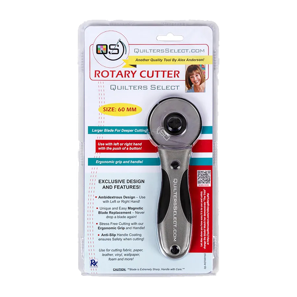 Quilters Select 60mm Deluxe Ambidextrous Weighted Rotary Cutter