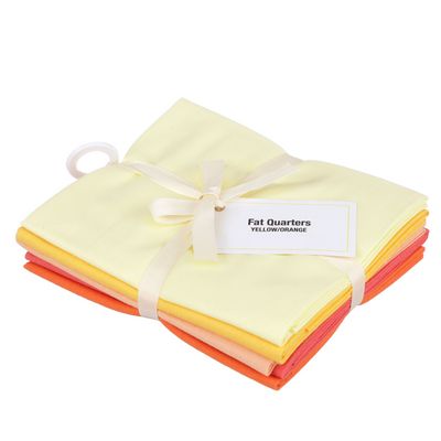 100% Cotton Quilt Fabric Yellow/Orange Assortment - 5 Fat Quarter Bundle