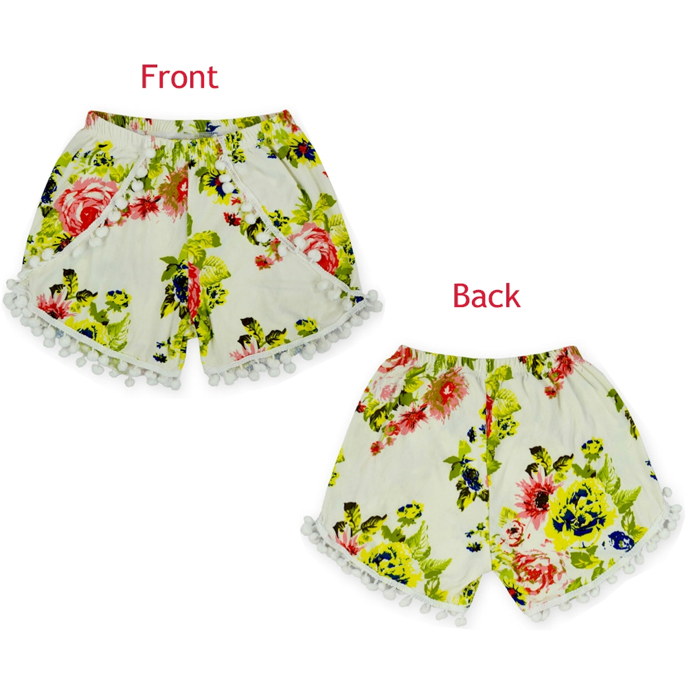 Pom-Pom Shorts - FLORAL PRINT - CLOSEOUT