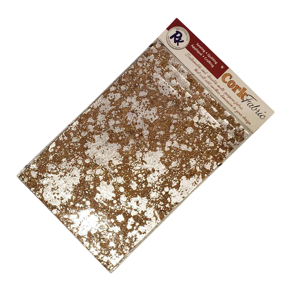 RNK Cork Fabric - Package of 5 - 8.5" x 11" Sheets - Silver