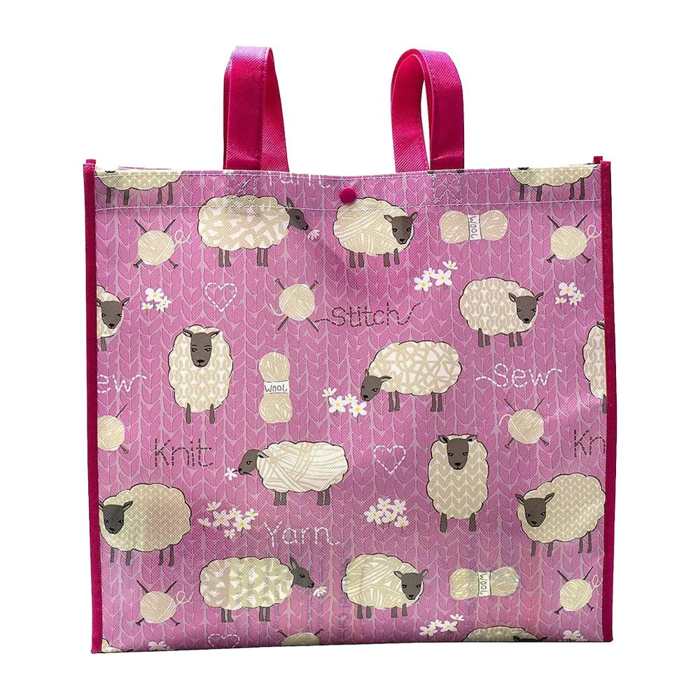 Stitch and Knit Sheep Reusable Tote - CLOSEOUT