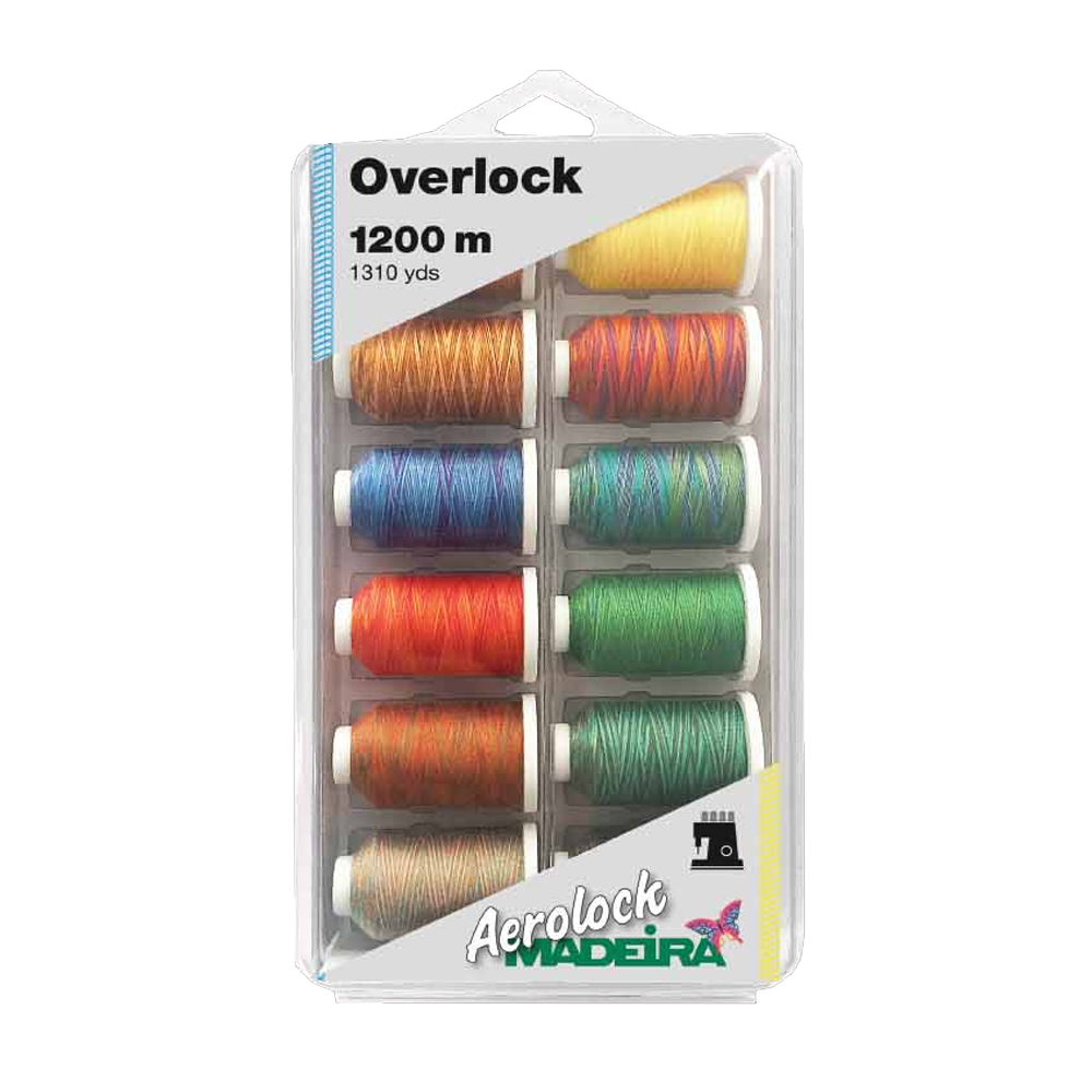 Madeira Aerolock Multi-Color Overlock & Sewing Thread - 12 Spool Thread Kit - Warehouse Deal