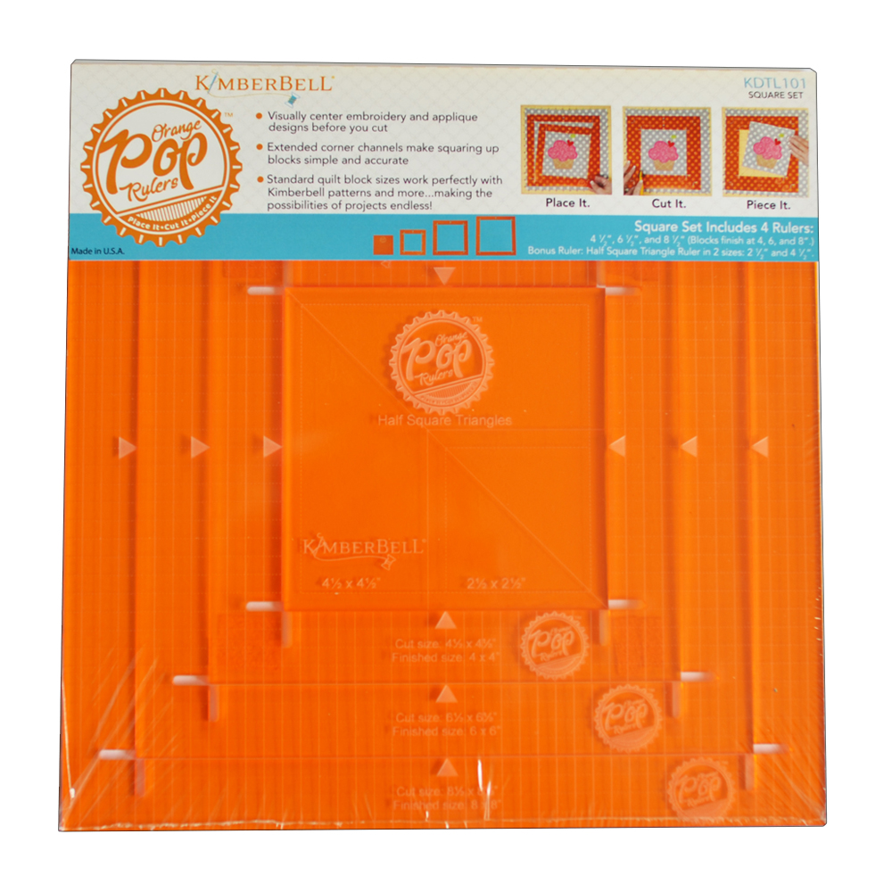 KimberBell Designs Orange Pop Ruler Square Set
