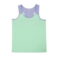 Seersucker Accent Racer Back Tank Top - MINT - CLOSEOUT