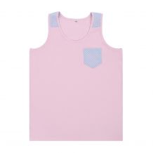 Seersucker Pocket Tank Top - PINK - CLOSEOUT