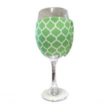 The Coral Palms® EasyStitch Zipper Wrap-Around Wine Glass Coolie - QUATREFOIL - CLOSEOUT