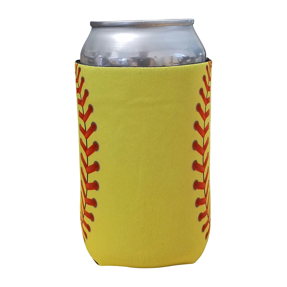 Softball Print 12oz Neoprene Can Coolie - CLOSEOUT