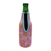 The Coral Palms� 12oz Long Neck Zipper Neoprene Bottle Coolie - So Zebralicious Collection - CLOSEOUT