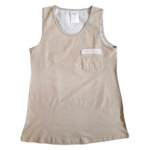 Gingham  Pocket Tank Top Embroidery Blanks - MOCHA - CLOSEOUT