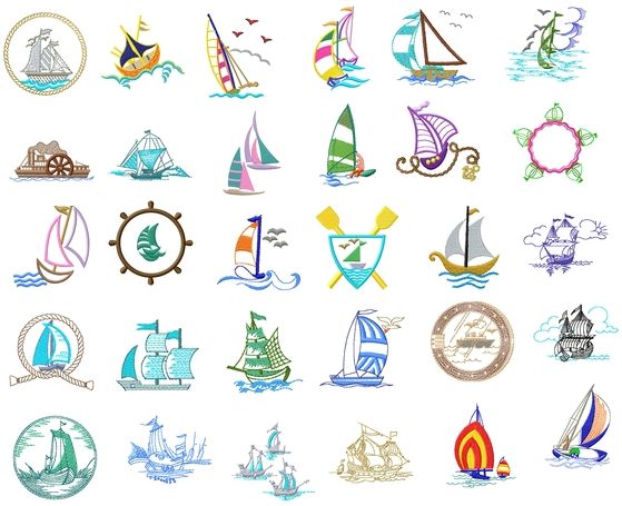 Boats by Gunold Embroidery Designs on CD 970265 