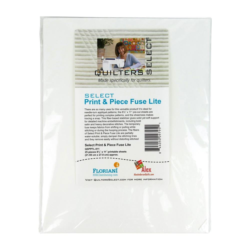 Quilters Select - Print & Piece Fuse Lite - 25 Sheets - 8.5" x 11"