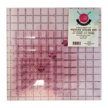 Tula Pink 4-Piece Fussy Cut Square Non-Slip Ruler Set