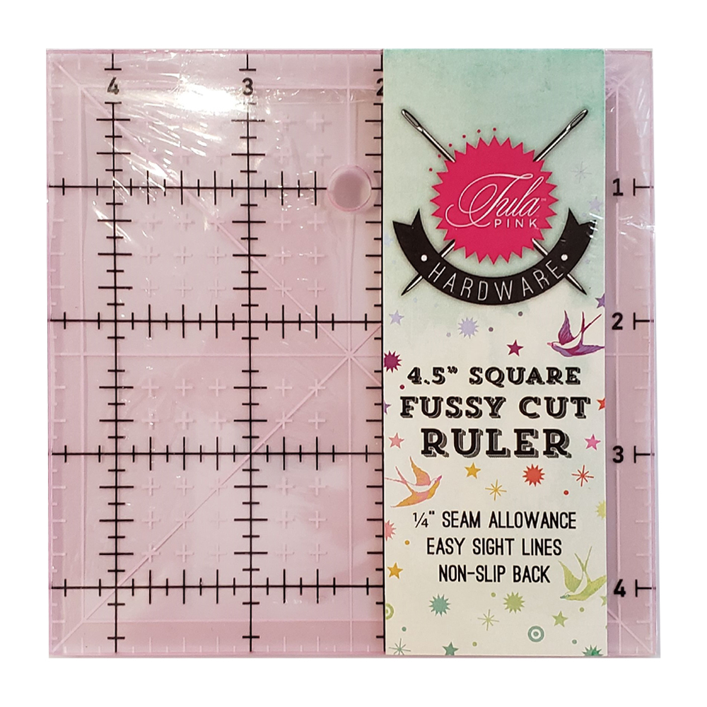 Tula Pink Unicorn 4.5" x 4.5" Square Non-Slip Quilt Ruler