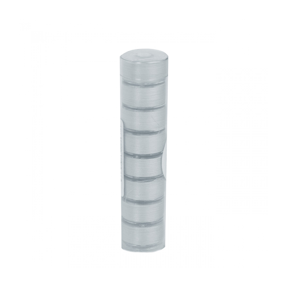 Fil-Tec Clear-Quilt Cotton Prewound Bobbins Tube of 8 - Size 15 Class - Light Gray