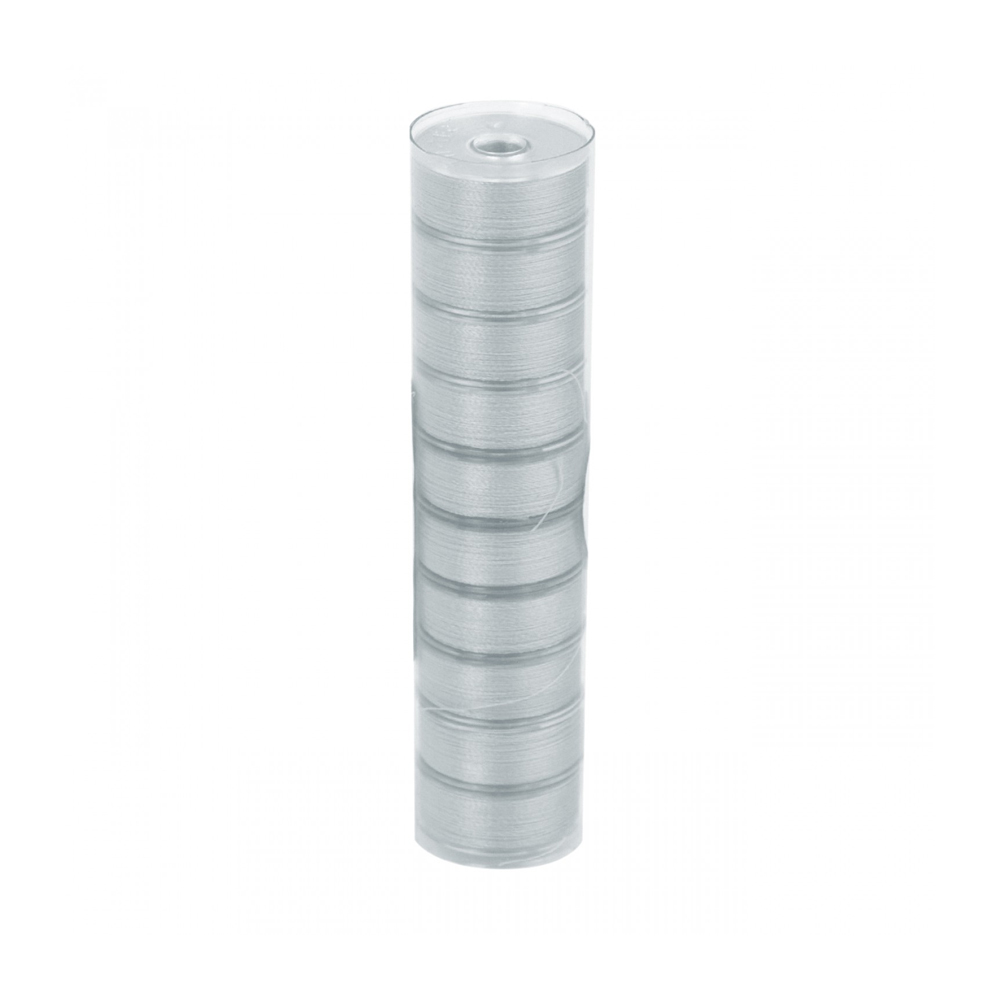 Fil-Tec Clear-Quilt Cotton Prewound Bobbins Tube of 10 Size L - Light Grey - CLOSEOUT