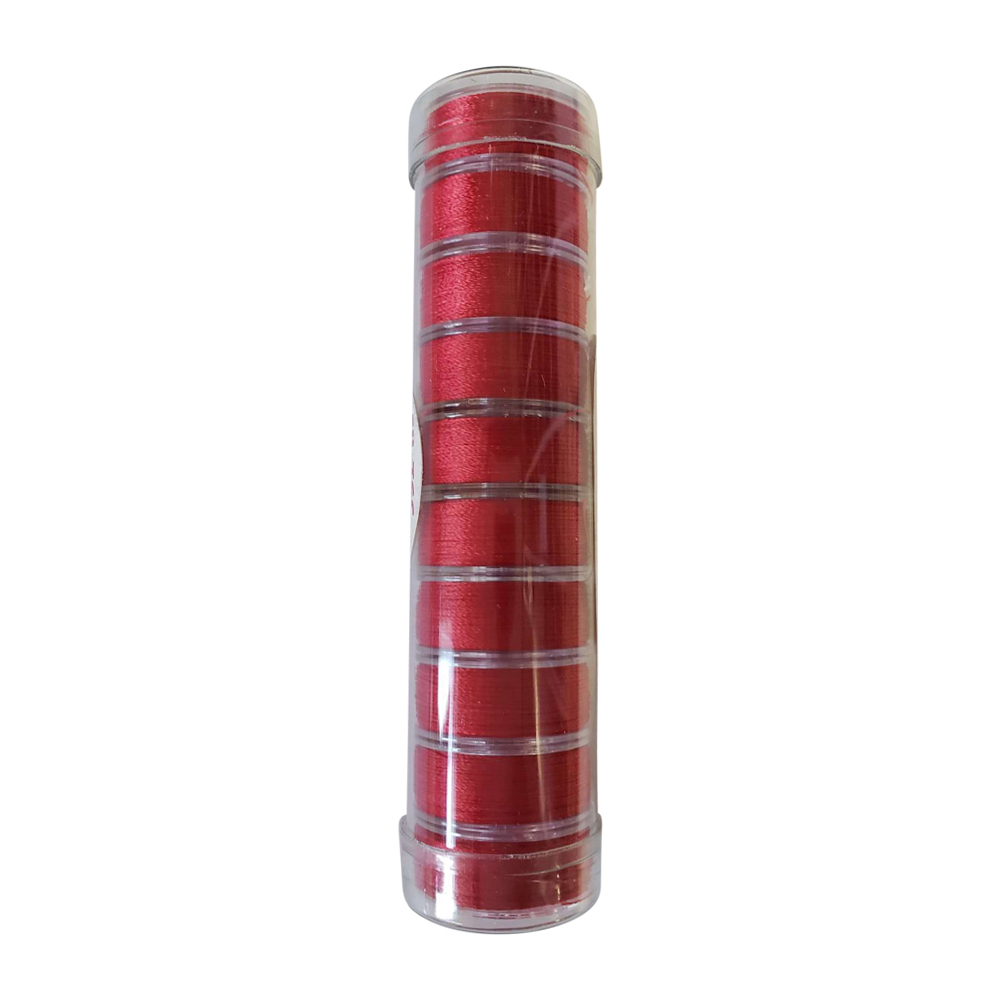 Fil-Tec Clear-Glide Size L Polyester Prewound Bobbins Tube of 10 Size L- Candy Apple Red - CLOSEOUT