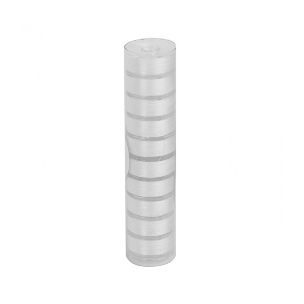 Fil-Tec Clear-Glide Size L Polyester Prewound Bobbins Tube of 10 - White