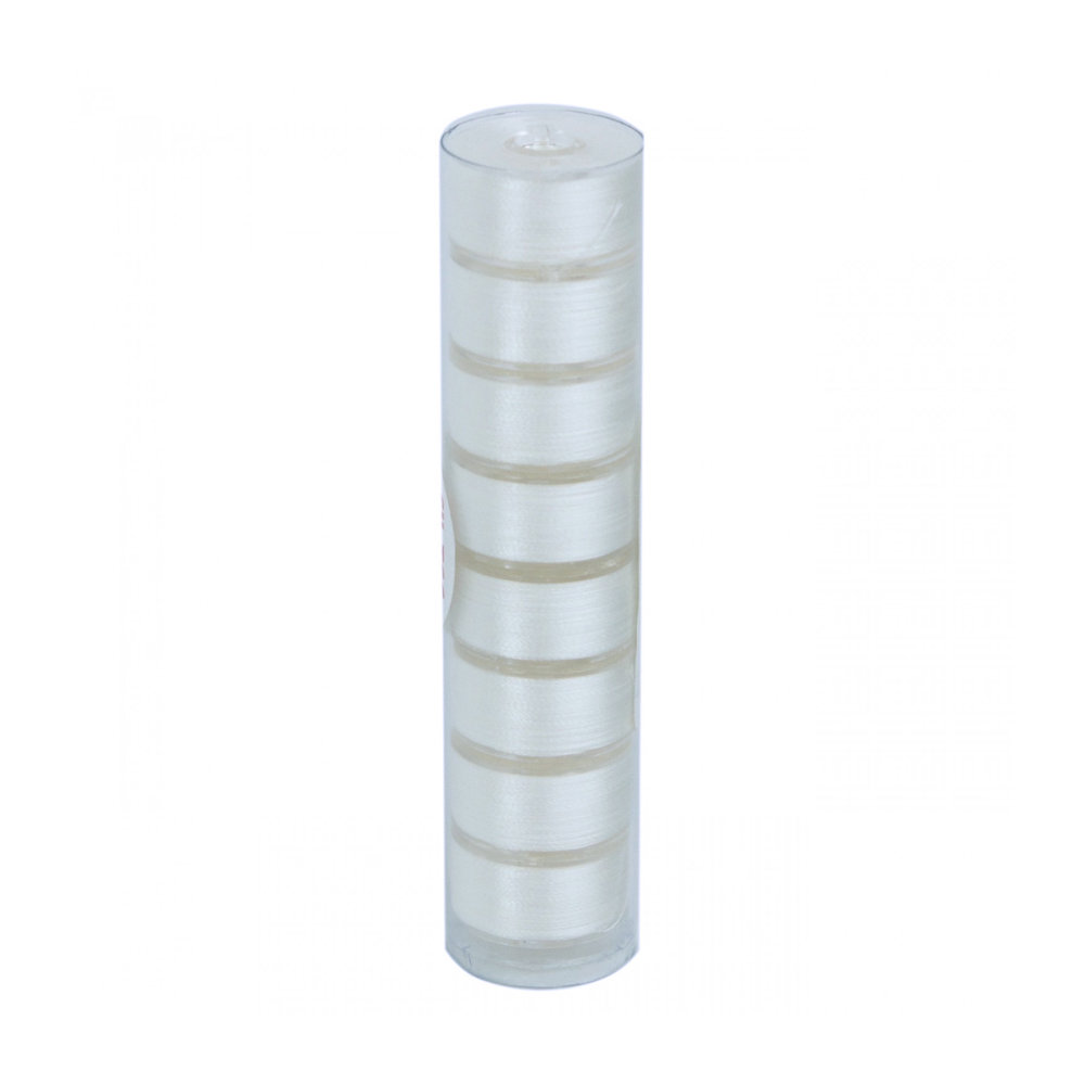 Fil-Tec Clear-Glide Polyester 15-Class Pre-Wound Bobbins Tube of 8 - White