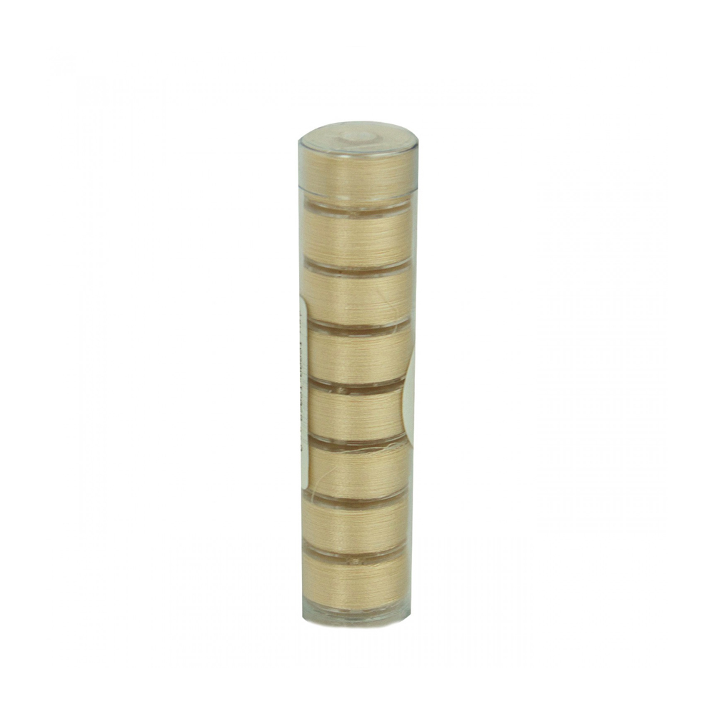 Fil-Tec Clear-Glide Polyester 15-Class Pre-Wound Bobbins Tube of 8 - Light Tan - CLOSEOUT