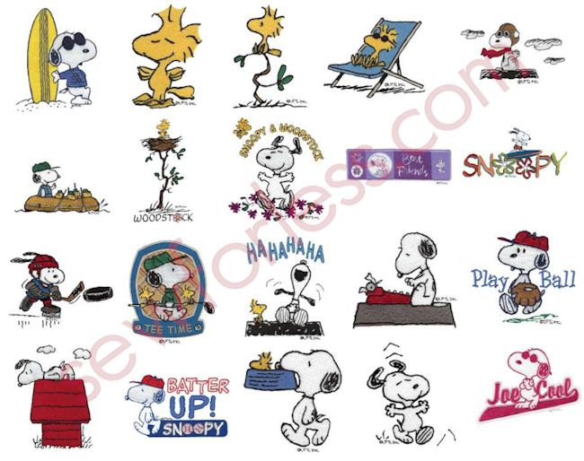 Peanuts - Snoopy and Woodstock Embroidery Designs by Dakota Collectibles on a Multi-Format CD-ROM LS0601