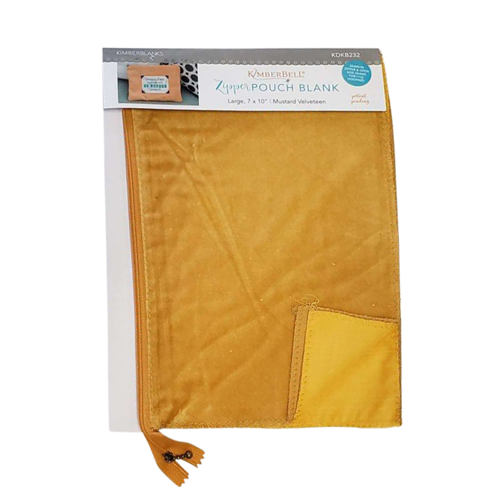 Velveteen Zipper Pouch Blank in Mustard by Kimberbell - Large 7" x 10" KDKB232