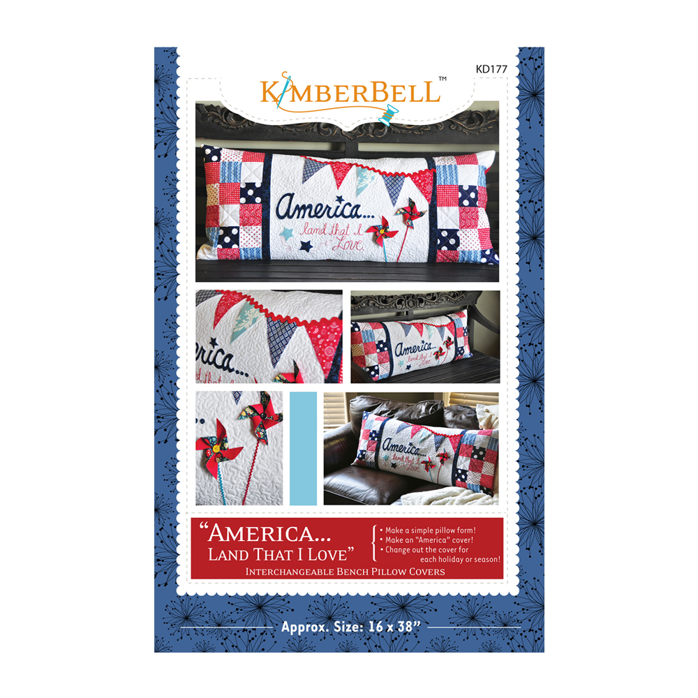 America Land That I Love! Bench Pillow Sewing Project Instructions by Kimberbell Designs KD177
