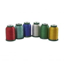KingStar Metallic Embroidery Thread - 1000m Spools - 6 Color Variety Pack