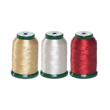 KingStar Metallic Embroidery Thread - 1000m Spools - 3 Color Holiday Pack