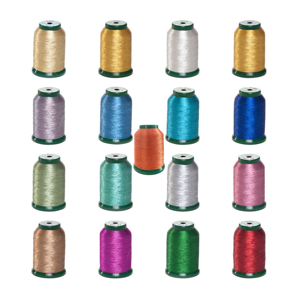 KingStar Metallic Embroidery Thread - 1000m Spool - 17 Spool Kit