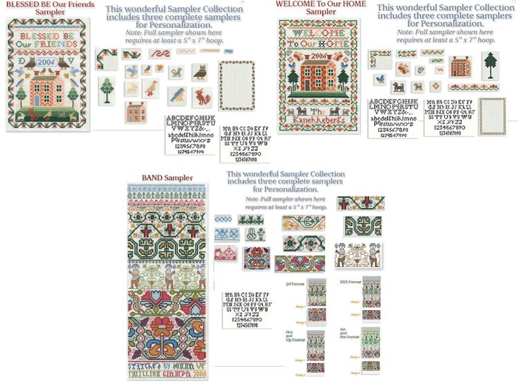 Traditional Samplers Embroidery Designs on CD from the Vermillion Stitchery 74100