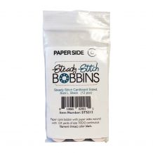 Steady Stitch Cardboard-Sided Size L Polyester Prewound Bobbins Pack of 12 - Black